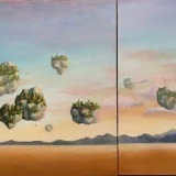 02. Let Life Live Through You, 2020, Oil on canvas 36 x 84 inches/ 91.4 x 213.3 centimeters